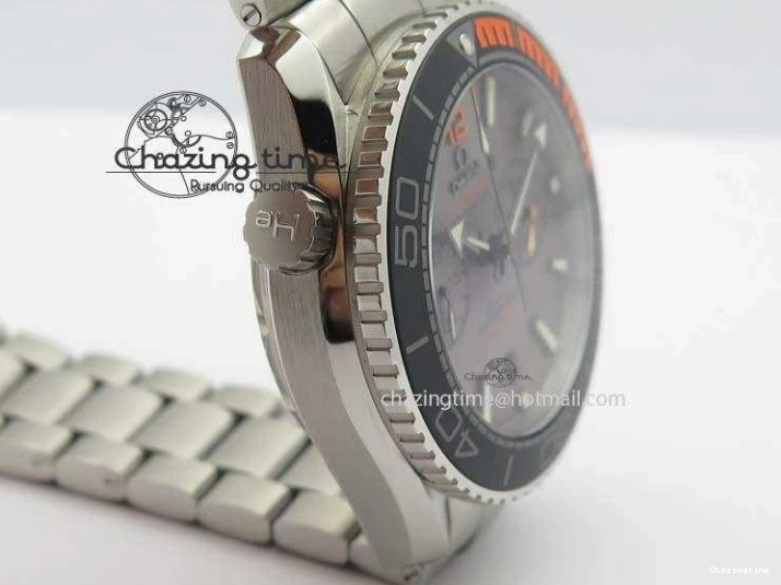 0412 Planet Ocean Master Chronometer Chrono SS OM 1:1 Best Edition Gray Dial On SS Bracelet A Reliable 8180
